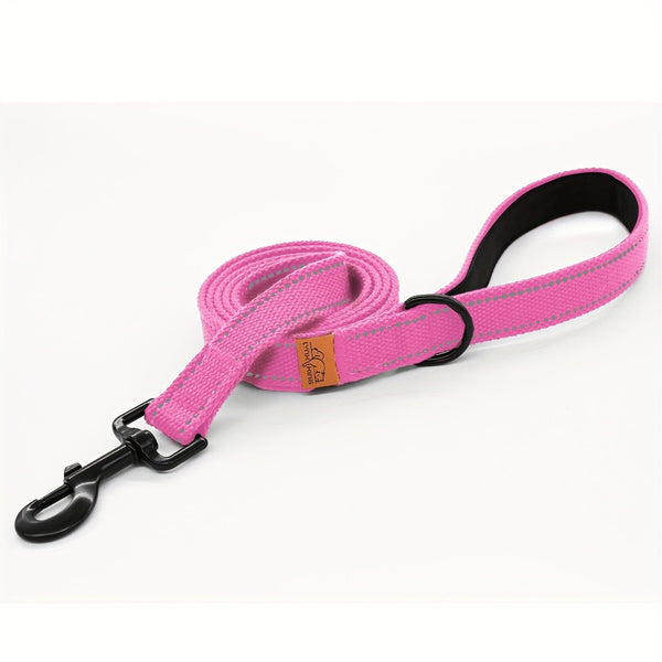 Pink Reflective Padded Pet Leash
