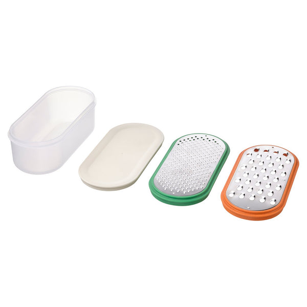 UPPFYLLD, Grater with container, set of 4, mixed colours