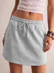 Women's Drawstring Mini Skirt