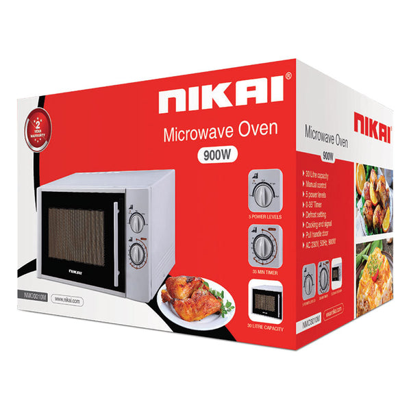 Nikai Microwave 30L 900W Solo Manual 5 Power Levels NMO3010M