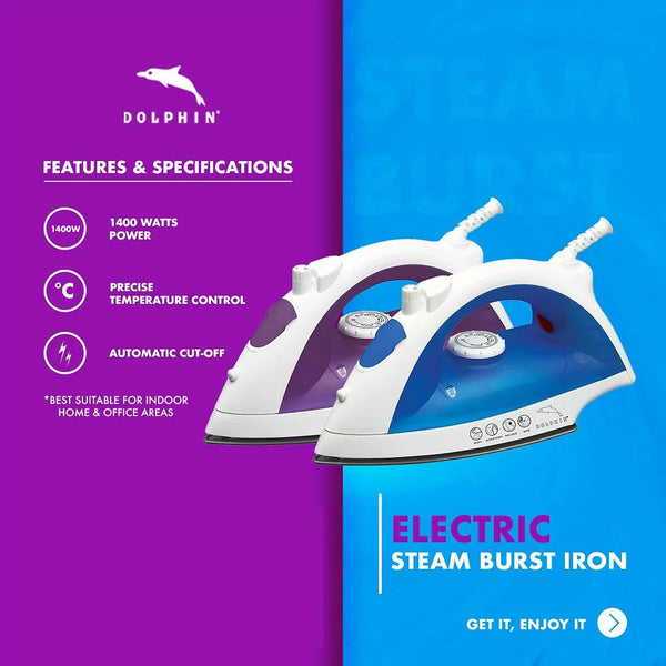 Dolphin Steam Spray Burst Iron 1400W 1198