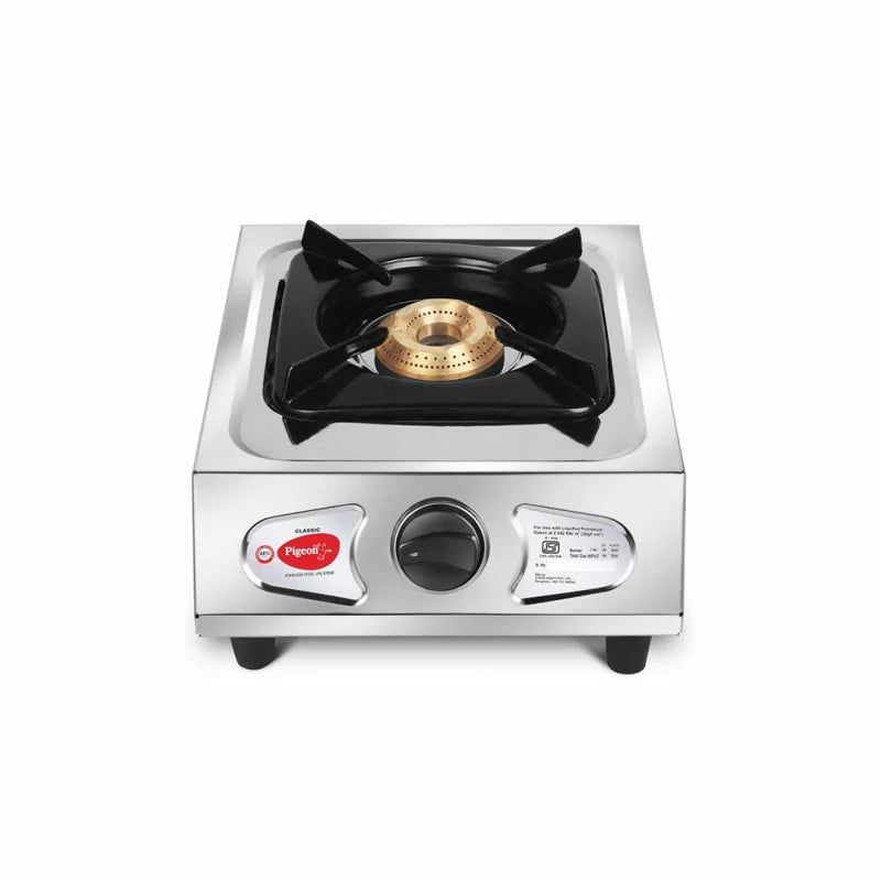 Pigeon Gas Cooker 1 Burner Stainless Steel Gas Stove Manual Ignition, Classic