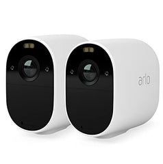Arlo Essential Security Camera Outdoor, Wireless CCTV, 2 Cam Kit, No Hub Needed, 1080p HD, Colour Night Vision, 2-Way Audio, 6-Month Battery, 90-Day Free Trial Arlo Secure Plan, White