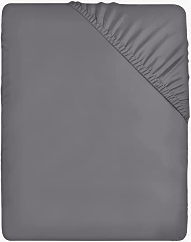 Utopia Bedding Fitted Sheet King, Grey - Deep Pocket 14 inch (35 cm) - Easy Care - Soft Brushed Microfibre Fabric - Shrinkage and Fade Resistant - Bottom Sheet