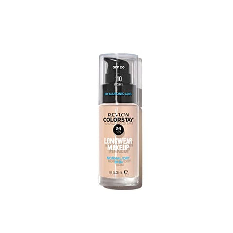 Revlon ColorStay Liquid Foundation Makeup for Normal/Dry Skin SPF 20, Longwear with Medium-Full Coverage & Natural Finish, Oil Free, (110), 30ml