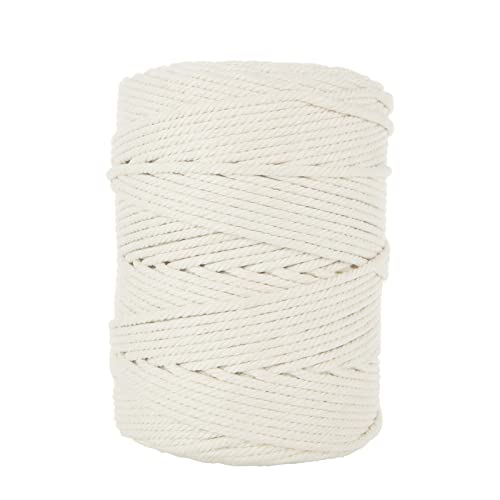 Aselected 5MM Macrame Cord, 656Feet Cotton Macrame Yarn Thick Rope For Wall Hanging Planters Hangers, Diy Crafts And Handmade Arts(Beige)