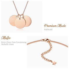 TMT® Personalised necklace for women | Initial necklace with date engraved (Silver, Gold, Rose Gold) | Customised pendant Ideal personalised birthday gift for Mother Daughter Grandmother Sister Auntie