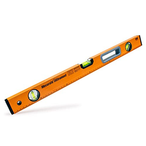 Mecurate Instrument Level Tool, 24 inch, 600mm, Metric&Inch Double Scale Magnetic Torpedo Level and Ruler