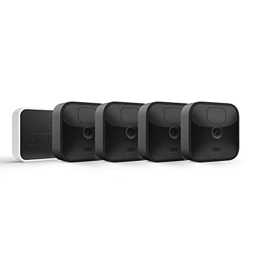 Blink Outdoor | Wireless HD smart security camera with two-year battery life, motion detection, Alexa enabled, Blink Subscription Plan Free Trial | 4-Camera System