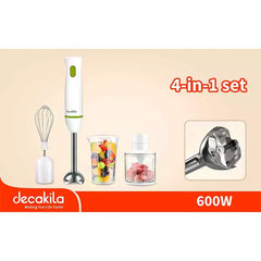 Decakila Hand Blender 4 in1 Multifunction 600W Chopper Bowl 350ML With Mixer & Cup KEJB038W
