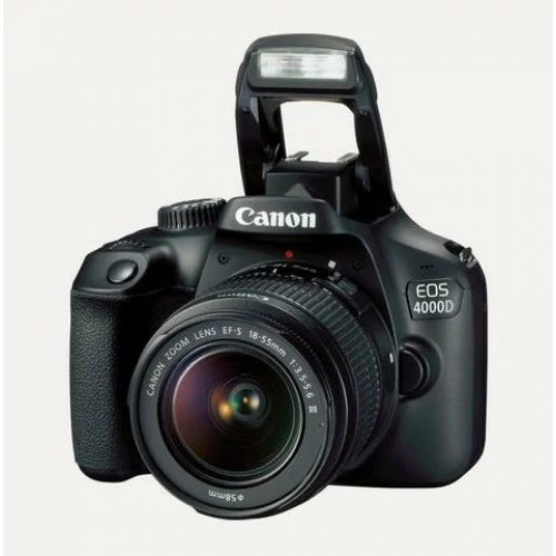 Canon EOS 4000D DSLR Camera with EF-S 18-55mm F/3.5-5.6 III Zoom Lens + Case + 32GB SD Card