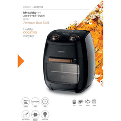 Kenwood Air Fryer Oven 11L 2000W Multi-Functional Air Fryer Cum Microwave Oven For Frying, Grilling, Broiling, Roasting, Baking, Toasting, Heating And Defrosting HFP90.000BK