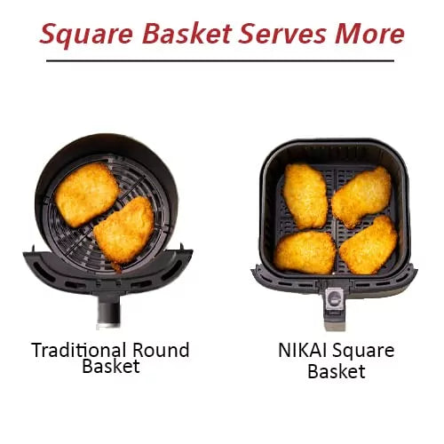 Nikai Air Fryer 8L w/ Tray 1800w 30 Min Timers Low Oil Fryer Non Stick Basket, Ideal for Meat, Fish & Vegetables NAF877A