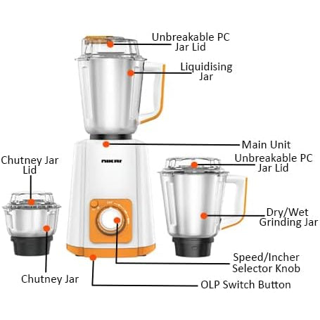 Nikai Blender 1.5L 700W 3 in 1 Stainless Steel NB594A