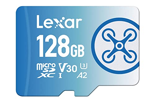 Lexar Fly 128GB Micro SD Card, microSDXC UHS-I Flash Memory Card, Up to 160MB/s Read, U3, Class 10, V30, A2, High-Speed TF Card for DJI Drone and Action Camera (LMSFLYX128G-BNNAA)