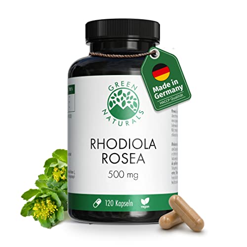 Rhodiola Rosea (120 Capsules á 500mg) - German Production - 100% Vegan and Without additives - 4 Month Stock
