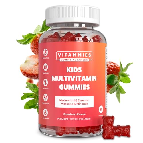 Kids Vitamins | Kids Multivitamin Gummies | 3 Month Supply | 16 Essential Nutrients | Vitamin C, A, D3, B2, B6, B12, E, K, Biotin, Iodine, Zinc & More | Non-GMO, Vegetarian, Chewable, 90 Count, GMP