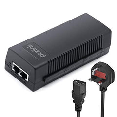 PTZlink 60W POE Injector 48V Gigabit 10/100/1000Mbps Shielded RJ45 Ultra POE++ Power Adapter Supply Single Gigabit Port IEEE 802.3af/at/bt Compliant Plug & Play Power Over Ethernet Up to 100m (328ft.)