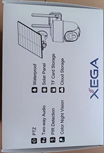 Xega 4G LTE Cellular Security Camera With SIM Card, Solar Powered Wire