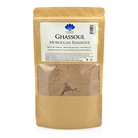 Rhassoul Clay - Detox, Hair & Face Mask for Deep Pore Cleansing - 500g - Ultra Pure Moroccan Ghassoul Lava Clay Powder