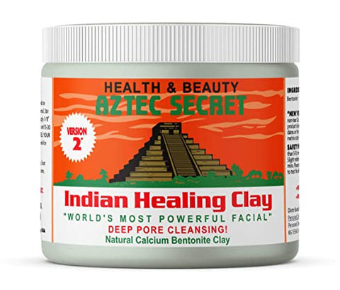 Aztec Secret Indian Healing Deep Pore Cleansing Facial & Body Mask, The Original 100% Natural Calcium Bentonite Clay, New Version 2, Unscented, 450 g