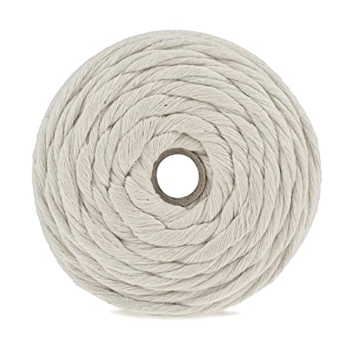 Trimits Natural Crafting Cotton Twisted Macramé Cord, 7mm x 100m