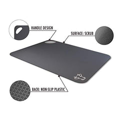 Flexible Plastic Cutting Board Mats in Unique Modern Neutral Colors with Food Icons & Easy-Grip Handles, Fotouzy BPA-Free, Non-Porous, 100% Non-Slip Back and Dishwasher Safe, Set of 4