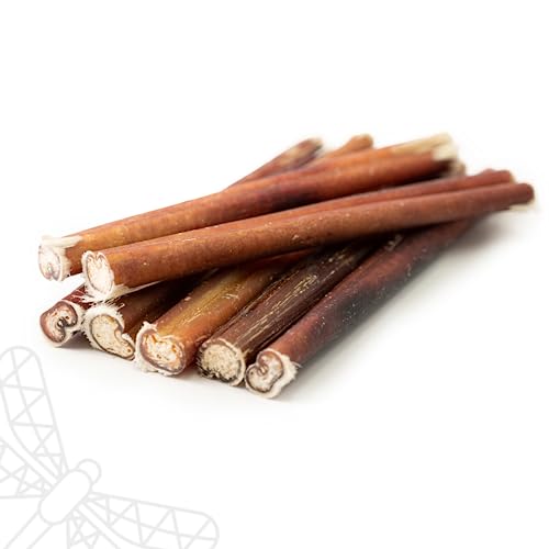 Dragonfly Products 10 pieces Bulls Pizzle Bully Sticks for Dogs & Puppies | Healthy, Natural Dog Treats Chews | Grain Free Treat