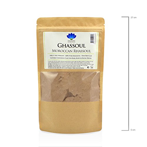 Rhassoul Clay - Detox, Hair & Face Mask for Deep Pore Cleansing - 500g - Ultra Pure Moroccan Ghassoul Lava Clay Powder