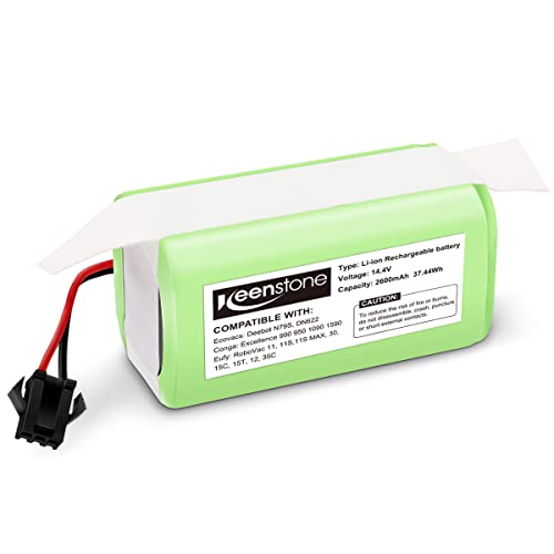 Keenstone Replacement Battery for Eufy RoboVac 11C, 2600mah Li-Ion Rechargeable Battery, Compatible wit Eufy RoboVac 11 11C 11S MAX RoboVac 30 30C 35C 12 15T 15C 15C MAX Conga 990 DEEBOT N79S N79