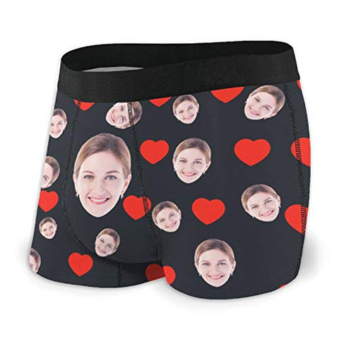 Maryaz Personalised Gifts Custom Face Boxers, Personalised Funny Face Boxers Briefs Novelty Briefs Underpants for Men Husband Boyfriend Family Lovers with Face Photo