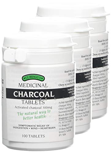 J.L Bragg's Charcoal Tablets 100, Pack of 3