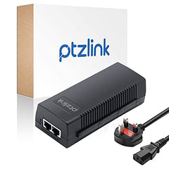 PTZlink 60W POE Injector 48V Gigabit 10/100/1000Mbps Shielded RJ45 Ultra POE++ Power Adapter Supply Single Gigabit Port IEEE 802.3af/at/bt Compliant Plug & Play Power Over Ethernet Up to 100m (328ft.)