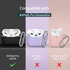 R-fun AirPods Pro Generation Case Cover with Cleaner kit and Replacement Ear Tips(XS/S/M/L), Full Protective Silicone for Apple AirPods Pro 2019 Charging Case - Black