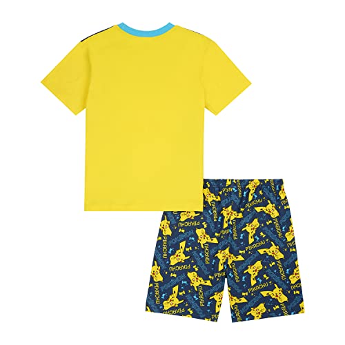 Pokemon Boys Pyjamas, Pikachu Short PJs Set, Ages 6 to 13 Years Old (as8, age, 6_years, 7_years) Yellow