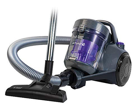 Russell Hobbs RHCV3601 ATLAS2 PET 2.5L Cylinder Vacuum, Grey & Purple, 700 W, 2.5 liters, 77.5 Decibeles