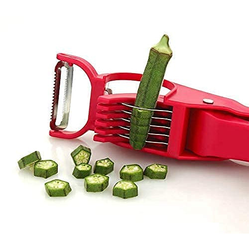 Multi Cutter with Peeler 2in1 for Vegetables & Fruits 5 Stainless Steel Blades