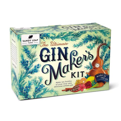 Sandy Leaf Farm Gin Making Kit – 10 Bottle Gin Maker’s Set w/Pink & Citrus Flavour Spice Blends