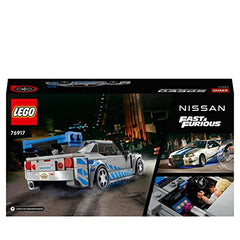 LEGO 76917 Speed Champions 2 Fast 2 Furious Nissan Skyline GT-R (R34) Race Car Toy Model Building Kit, Collectible with Racer Minifigure, 2023 Set for Kids