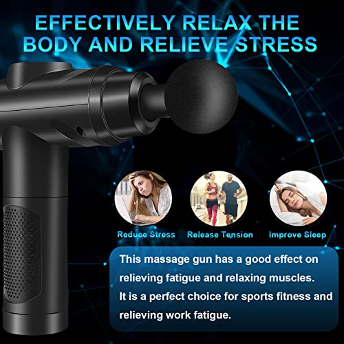 Massage Gun Deep Tissue, Muscle Percussion Massager with 30 Speeds Quiet Hand Massagers Massage Gun with LCD Touch Screen 10 Heads Massage Gun for Shoulder Body Back Relaxation