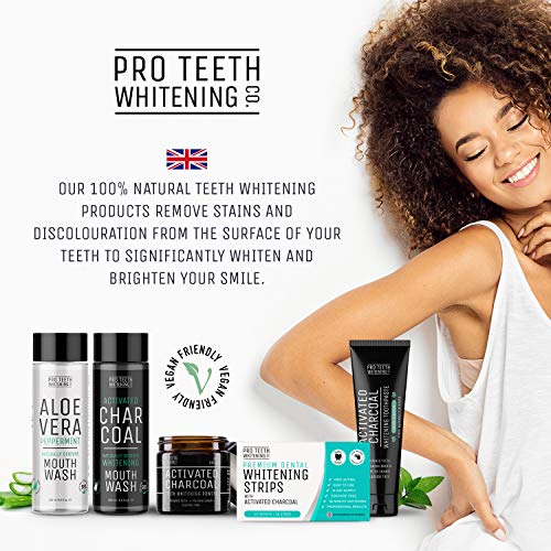 Teeth Whitener - Plaque Remover for Teeth - Natural Teeth Whitening Kit - Teeth Whitening Powder - Activated Charcoal - Removes Up to 100% of Surface Stains - Peppermint - Pro Teeth Whitening Co.