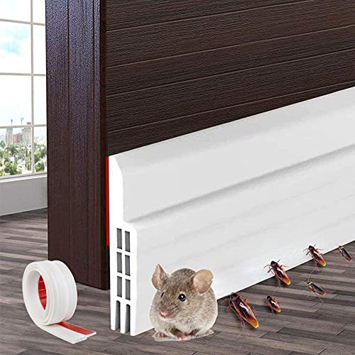 Draft Excluder for Doors, Self Adhesive Door Bottom Draft Excluder Soundproof Weather Proof Draught Excluder for Doors 5cm W x 100cm L White