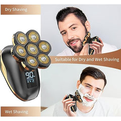 Mens Head Shaver for Bald Men 7D, Waterproof Wet&Dry Bald Head Shaver for Men, Electric Shavers Men Cordless Rechargeable 5-in-1 Grooming Kit with Beard Trimmer Hair Clipper