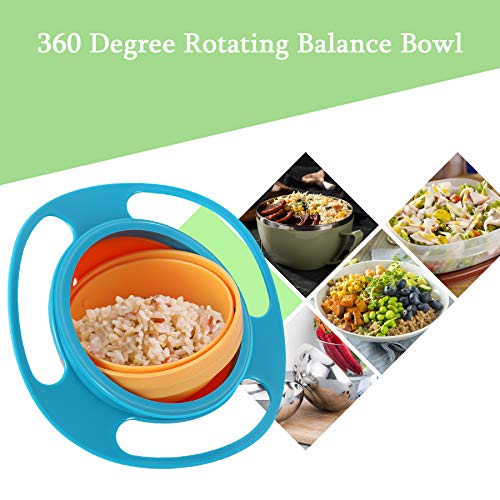 censhaorme Universal Gyro Bowl Anti Spill Bowl Smooth 360 Degrees Dining Entertaining,Bowls,Bowl Sets,Gyro Bowl,360 Rotation Gyroscopic Bowl For Baby Kids