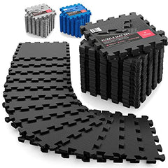 Interlocking Soft Foam Floor Mat - 18 Pieces Protective Gym Flooring Set, Exercise Mats EVA Puzzle Rubber Tiles, Ground Surface Protection Workout Underlay Matting Sports Pool Home Fitness Garage