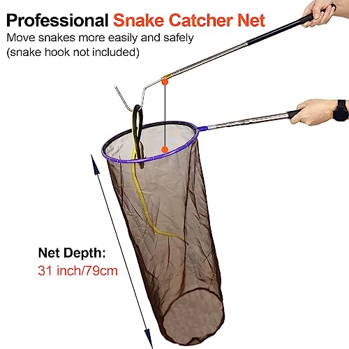 Snake Catcher Net Telescopic Pole for Reptile Grabber Rattle Snake Mov ...