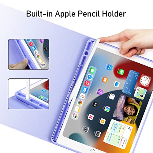 tititinita iPad Case with Keyboard 10.2 inch - iPad 9th Generation Case with Keyboard (2021), Built-in Pencil Holder - iPad Case 9th Generation/8th Gen/7th(UK Layout) - Purple