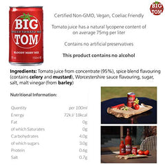Big Tom Spiced Tomato Juice- Bloody Mary Mix can (150ml x 24 Cans) for The Best Bloody Mary...Every time!