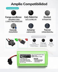 Keenstone Replacement Battery for Eufy RoboVac 11C, 2600mah Li-Ion Rechargeable Battery, Compatible wit Eufy RoboVac 11 11C 11S MAX RoboVac 30 30C 35C 12 15T 15C 15C MAX Conga 990 DEEBOT N79S N79