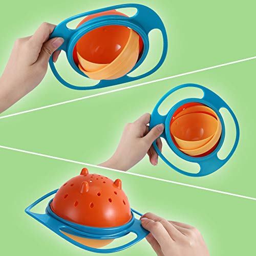 censhaorme Universal Gyro Bowl Anti Spill Bowl Smooth 360 Degrees Dining Entertaining,Bowls,Bowl Sets,Gyro Bowl,360 Rotation Gyroscopic Bowl For Baby Kids